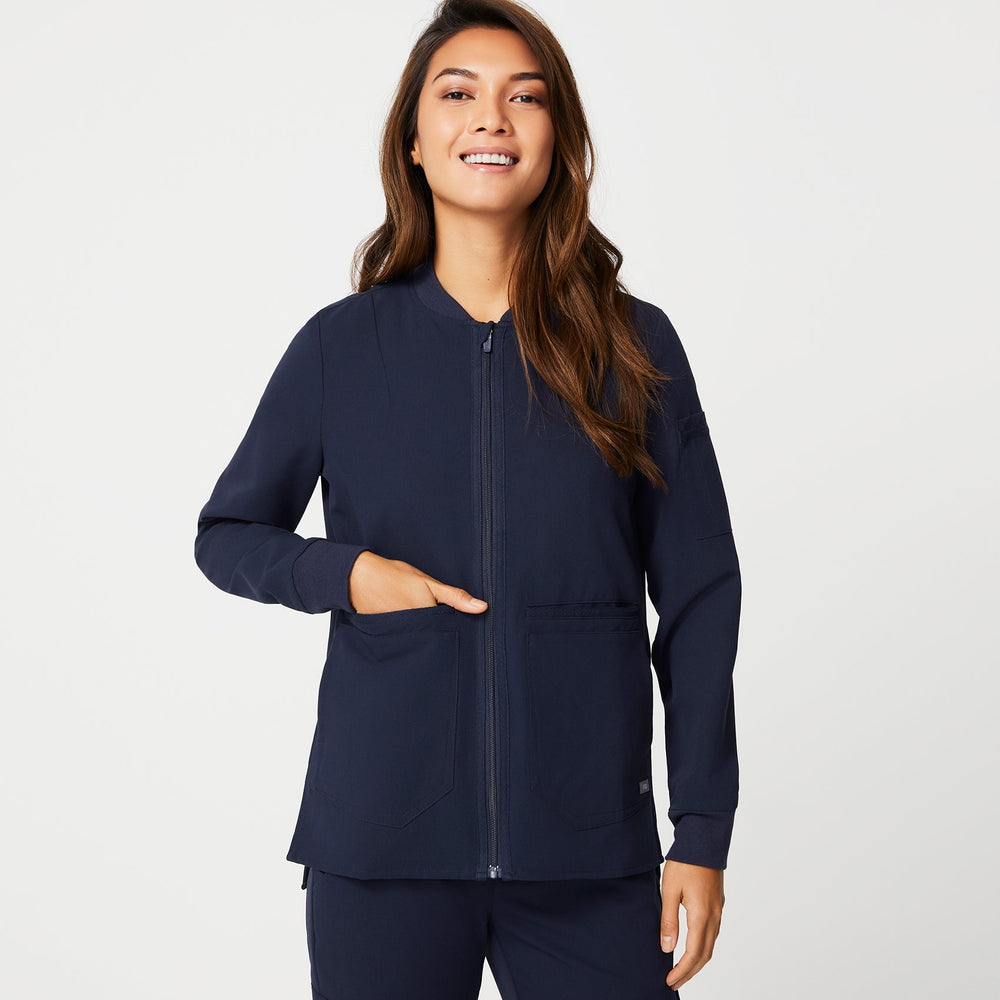 Women's Navy Bellery - Scrub Jacket