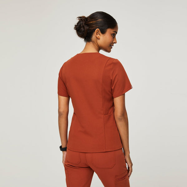 women's Auburn Bristol - Slim Henley Scrub Top