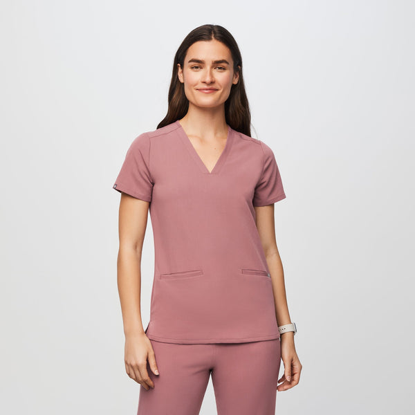 women's Mauve Casma™ - Three-Pocket Scrub Top