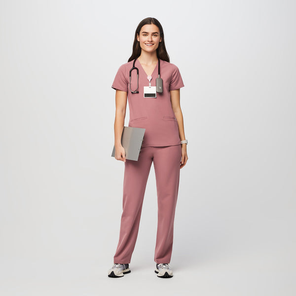 women's Mauve Casma™ - Three-Pocket Scrub Top