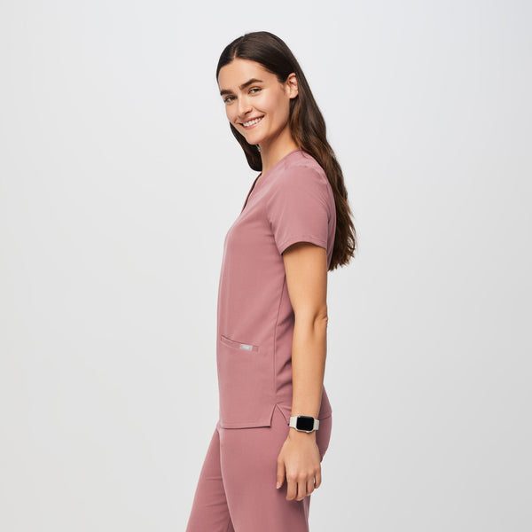 women's Mauve Casma™ - Three-Pocket Scrub Top