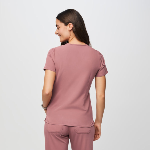 women's Mauve Casma™ - Three-Pocket Scrub Top