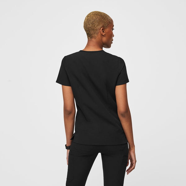 Women's Black Casma™ - Three-Pocket Scrub Top