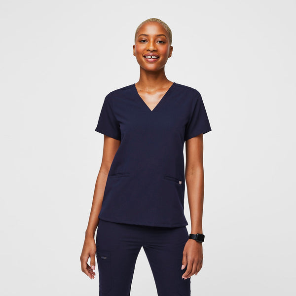 Women's Navy Casma™ - Three-Pocket Scrub Top