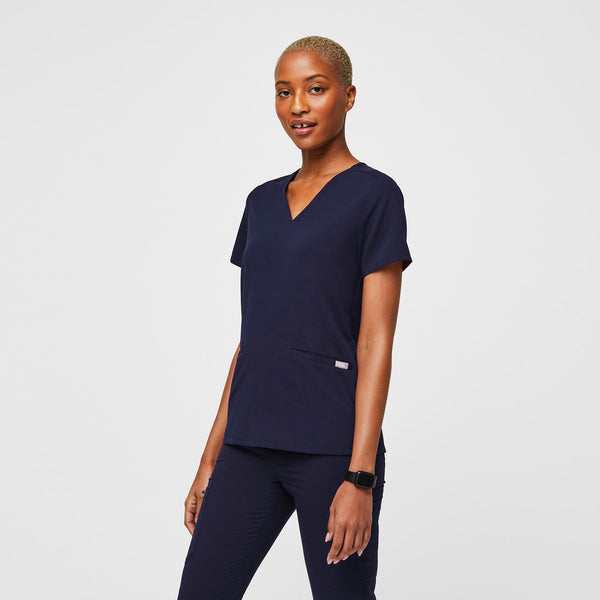 Women's Navy Casma™ - Three-Pocket Scrub Top