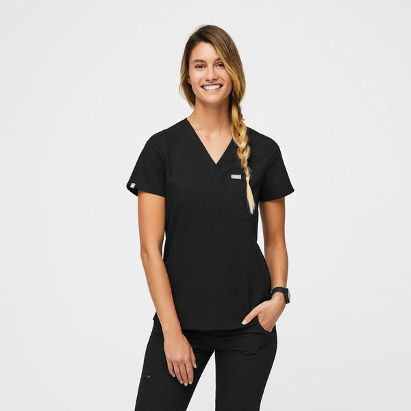 Women's Black Catarina™ - One-Pocket Scrub Top