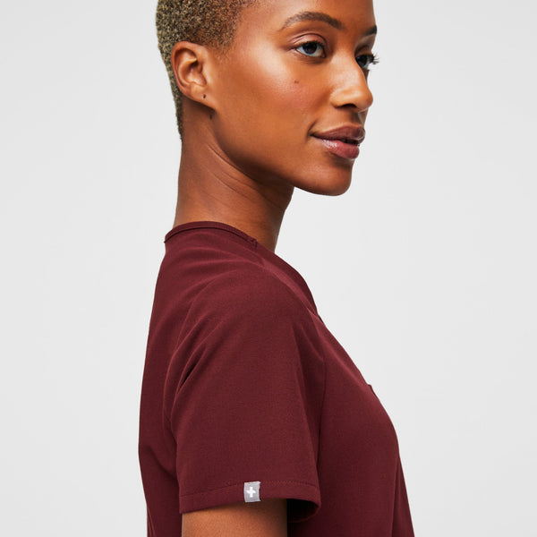 Women's Burgundy Catarina™ - One-Pocket Scrub Top