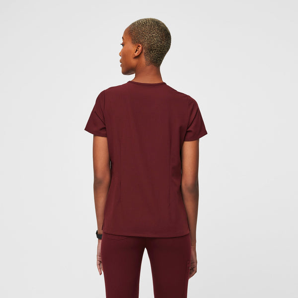 Women's Burgundy Catarina™ - One-Pocket Scrub Top