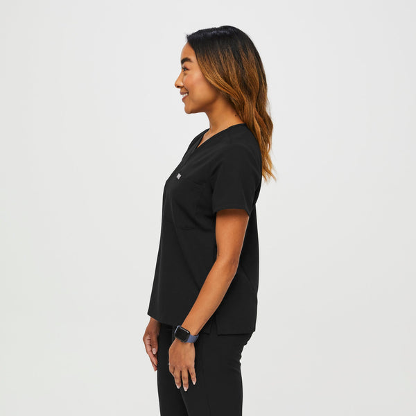 women's Black Petite Catarina™ - One-Pocket Scrub Top