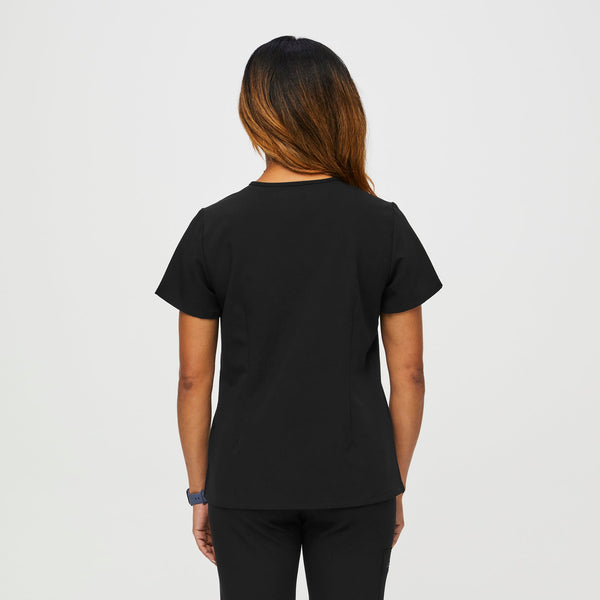 women's Black Petite Catarina™ - One-Pocket Scrub Top