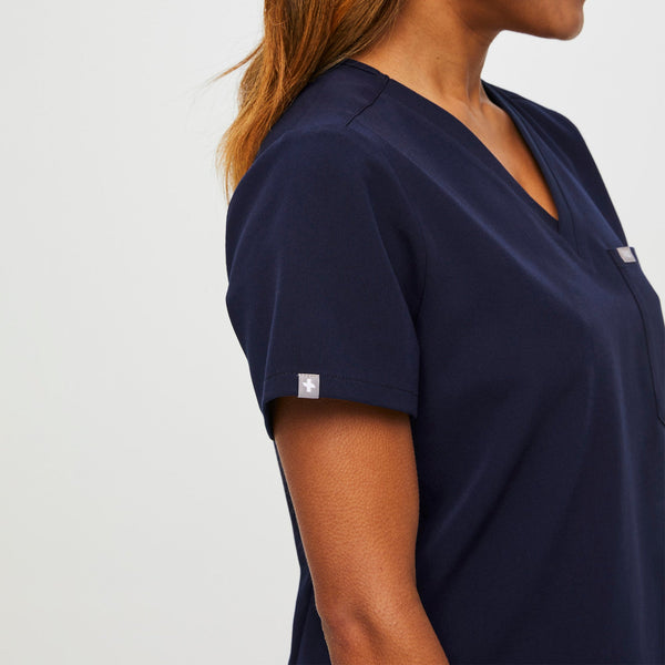 women's Navy Petite Catarina™ - One-Pocket Scrub Top