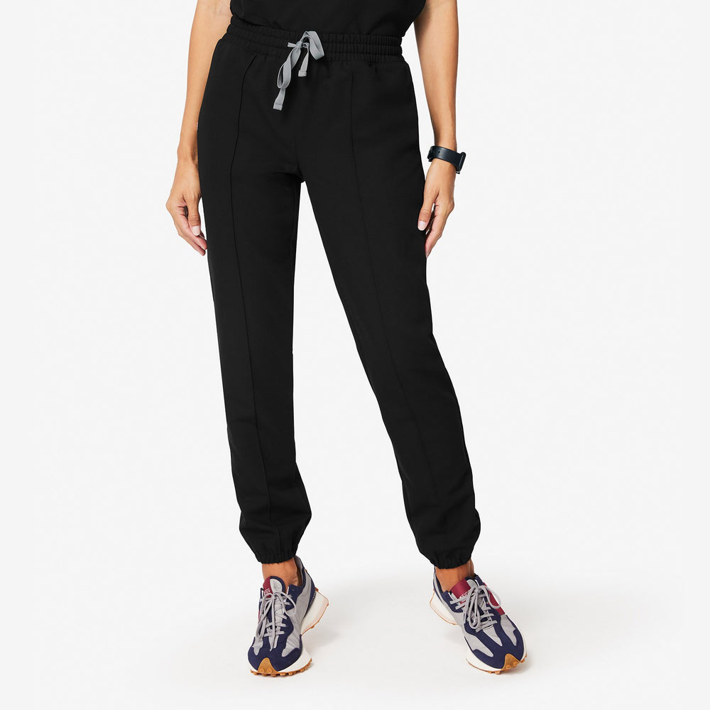 women's Black Cedar - Pintuck Jogger Scrub Pants