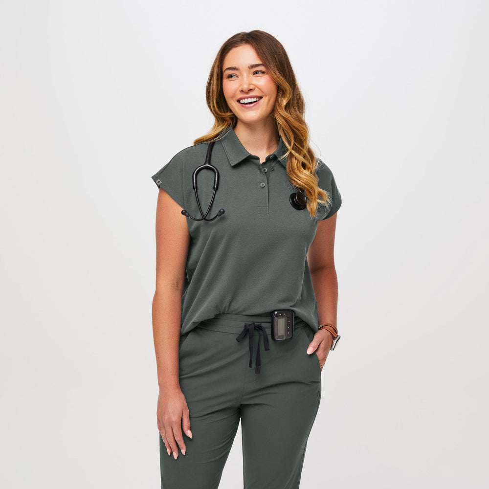 women's Bonsai FIGSPRO™ Pique Drop Shoulder Polo