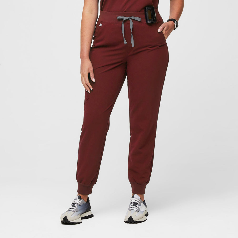 women's Burgundy Zamora™ High Waisted - Jogger Scrub Pants