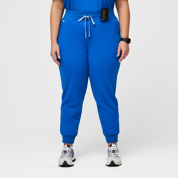 women's Royal Blue High Waisted Zamora™ - Petite Jogger Scrub Pants (3XL - 6XL)