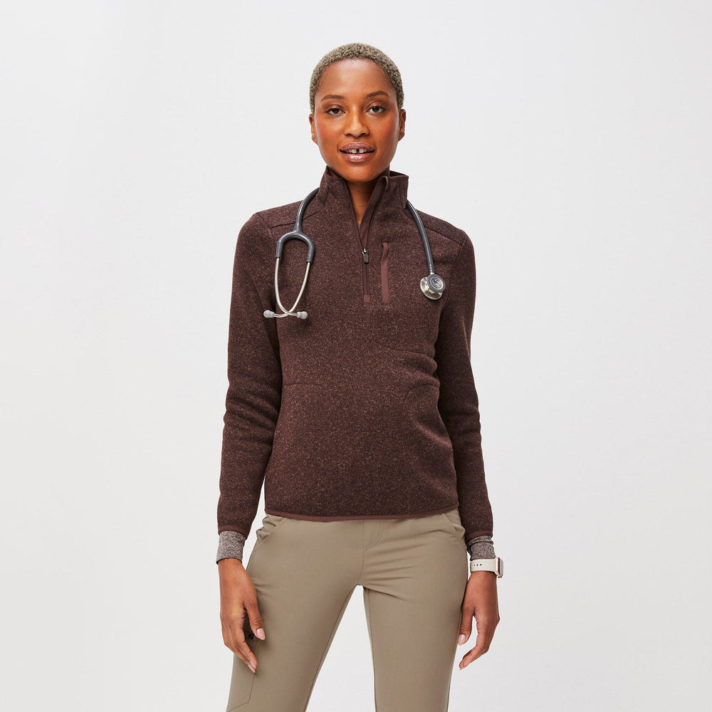 women's Heather Espresso On-Shift™ Half Zip - Sweater Knit