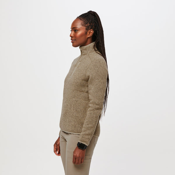 women's Heather Latte On-Shift™ Half Zip - Sweater Knit