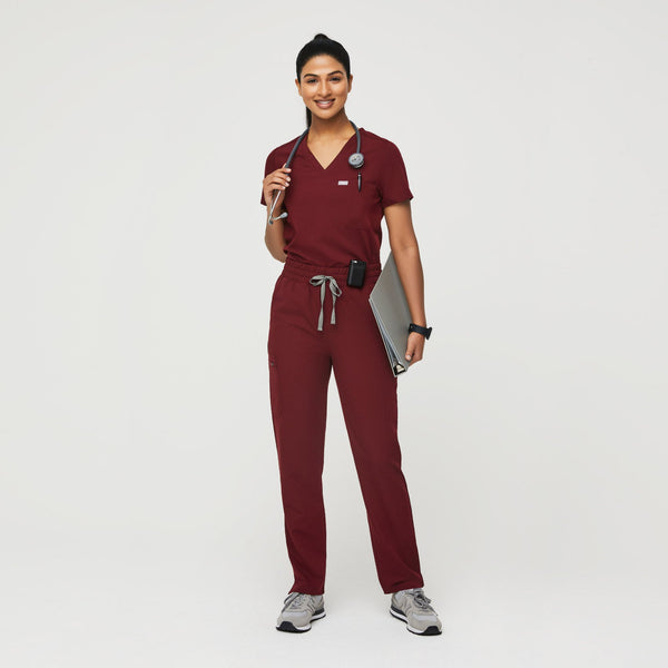 Women's Burgundy Yola™ - High Waisted Scrub Pants 1.0