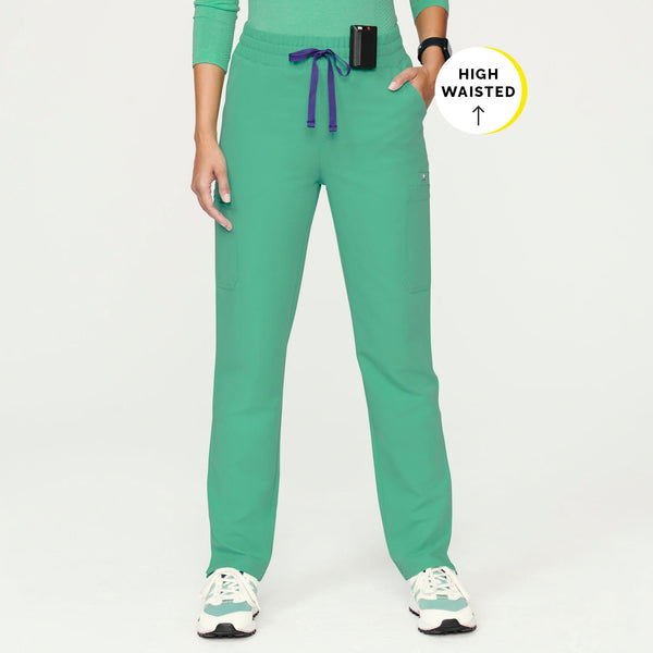 women's Surgical Green Yola™ - High Waisted Scrub Pants