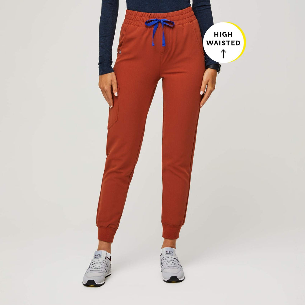 women's Auburn Zamora High Waisted - Petite Jogger Scrub Pants