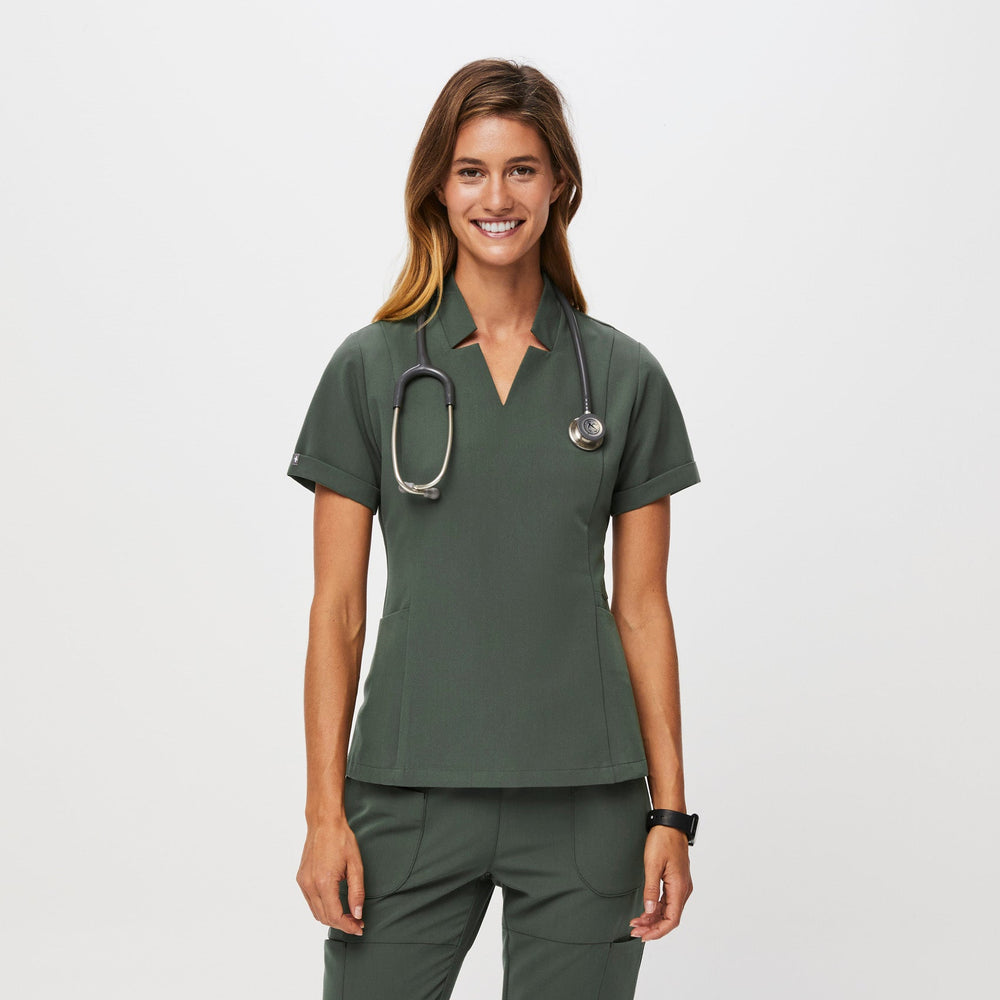 women's Moss Inala - Slim Scrub Top