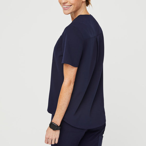 women's Navy Kaya  - Classic V-Neck Scrub Top