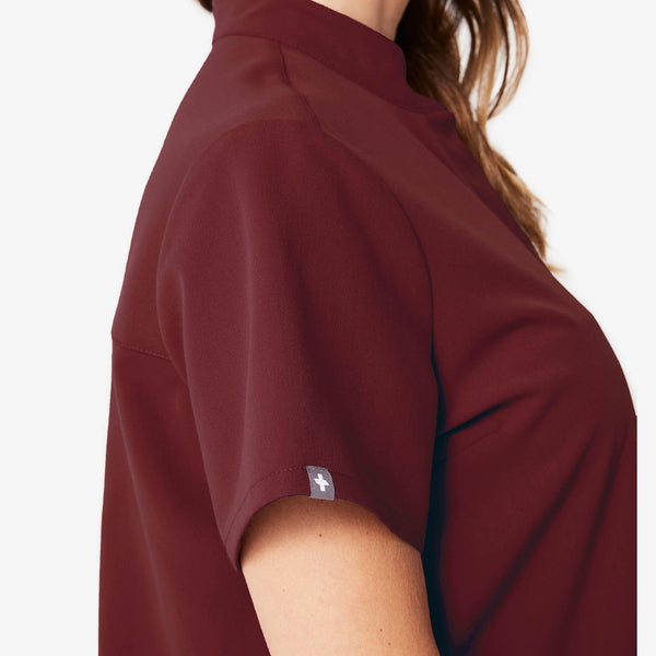 women's Burgundy Kitale Maternity - Scrub Top