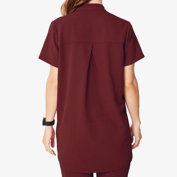 women's Burgundy Kitale Maternity - Scrub Top