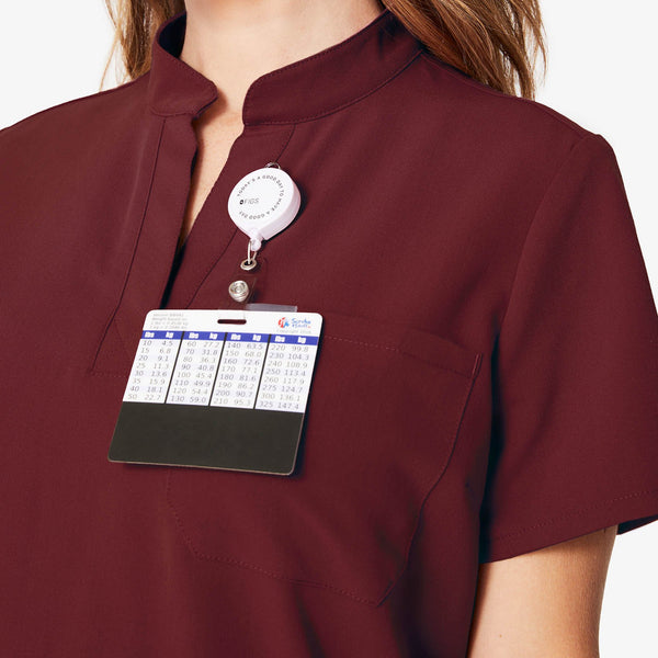 women's Burgundy Kitale Maternity - Scrub Top