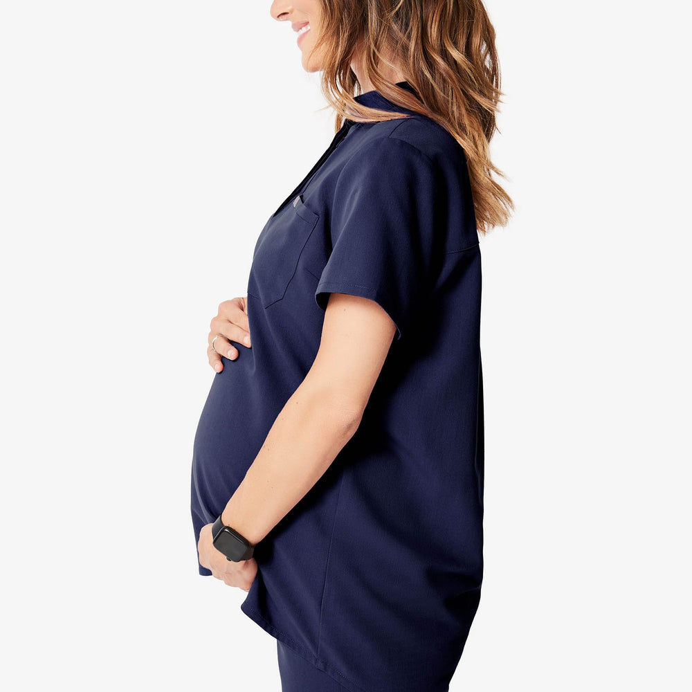 women's Navy Kitale Maternity - Scrub Top