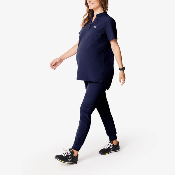 women's Navy Kitale Maternity - Scrub Top