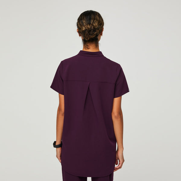 women's Deep Purple Kitale Maternity - Scrub Top