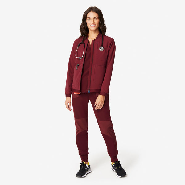 women's Burgundy Mickey Mouse Softshell Jacket