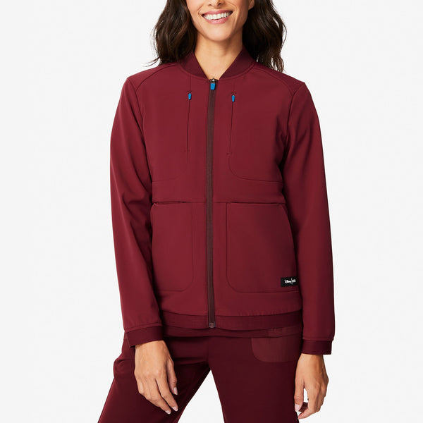 women's Burgundy Mickey Mouse Softshell Jacket