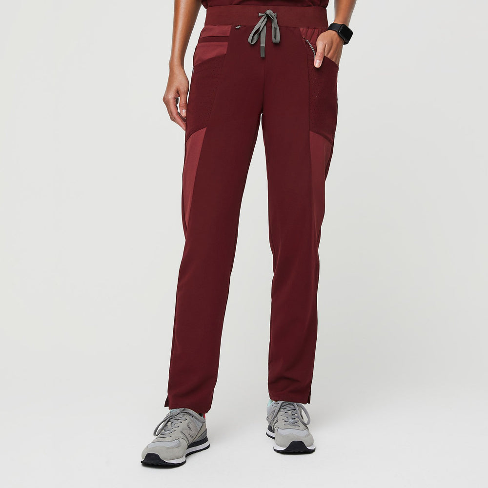 Women's Burgundy Mombasa - Slim Scrub Pants