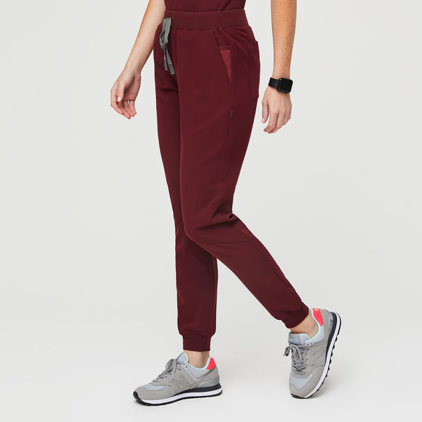 Women's Burgundy Muhima - Skinny Jogger Scrub Pants