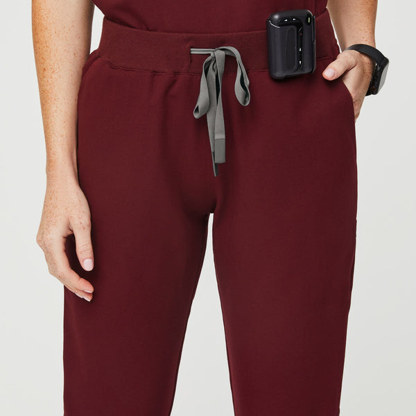 Women's Burgundy Muhima - Skinny Jogger Scrub Pants