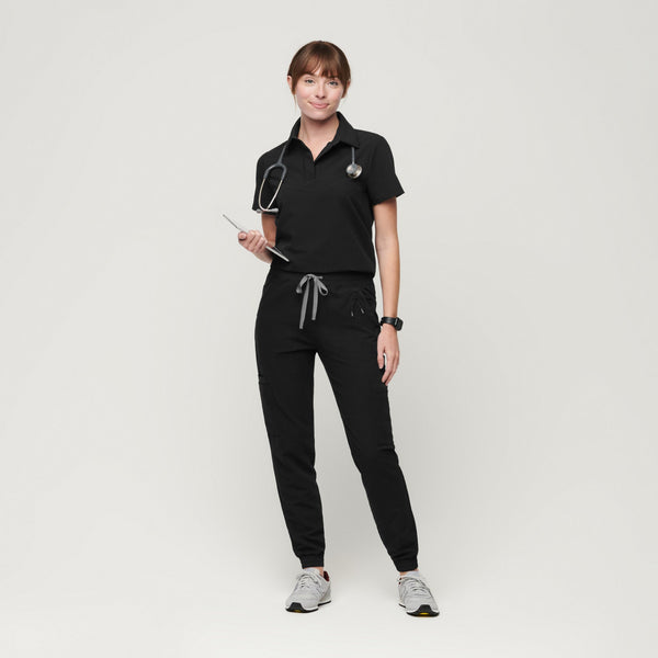 women's Black Nala - Shortsleeve ScrubPolo™