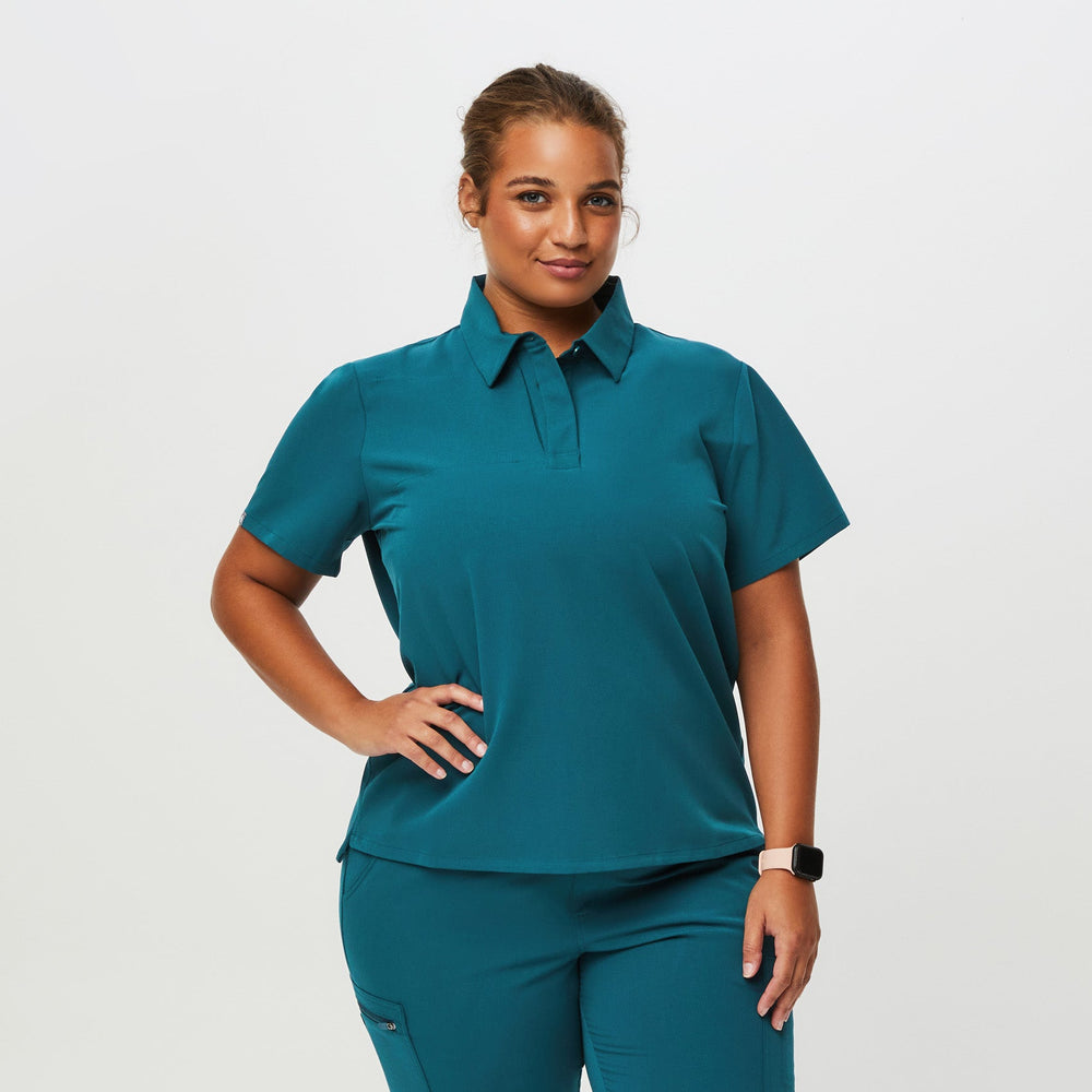 women's Caribbean Blue Nala - Shortsleeve ScrubPolo™