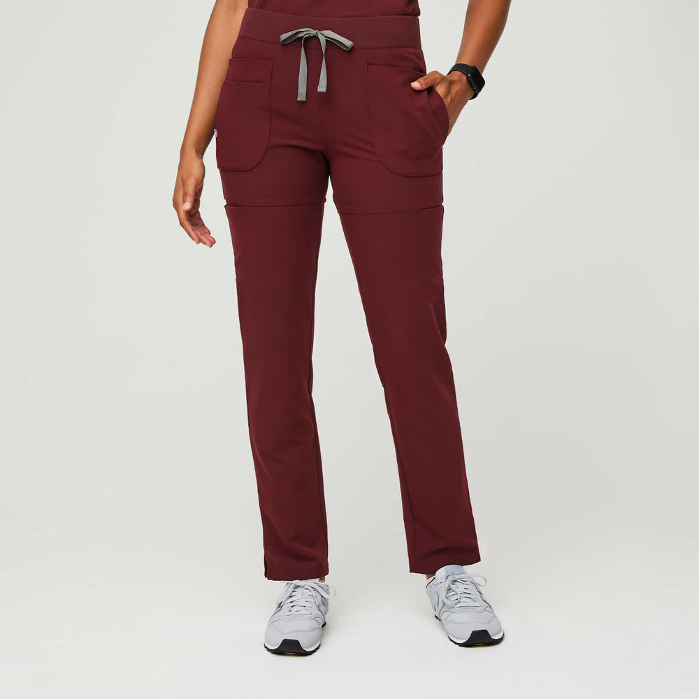 women's Burgundy Nepal - Skinny Scrub Pants