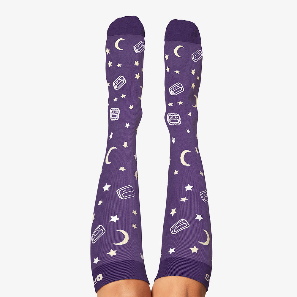 women's Purple Night Shift - Compression Socks