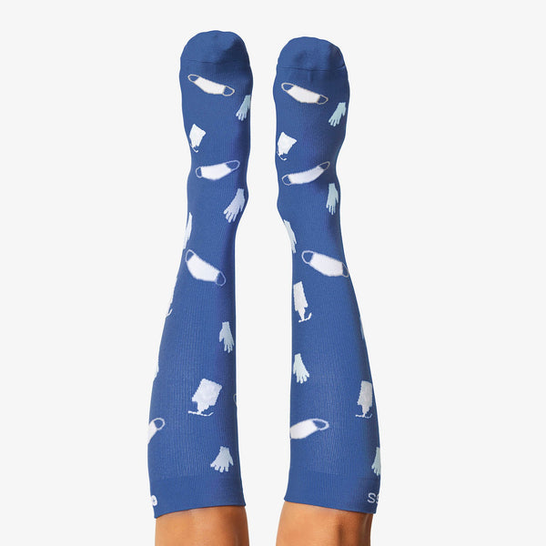 women's Alps Blue Not Going Viral - Compression Socks