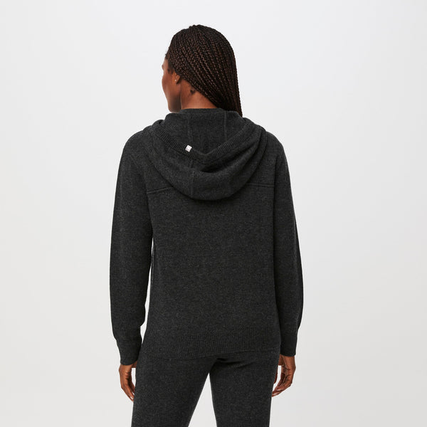 women's Heather Black Off-Shift™ Merino - Relaxed Hoodie Sweatshirt