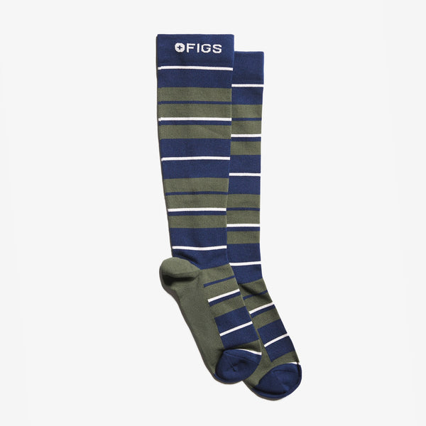 women's Moss Olive Stripe - Compression Socks