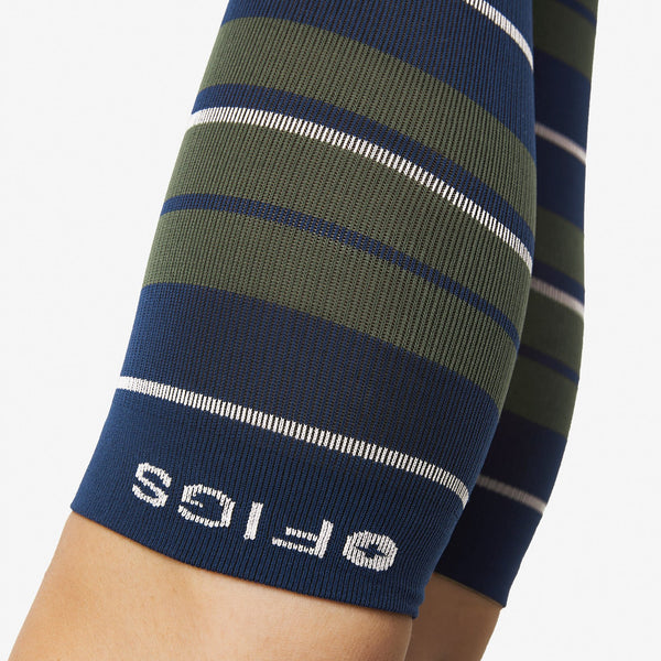 women's Moss Olive Stripe - Compression Socks