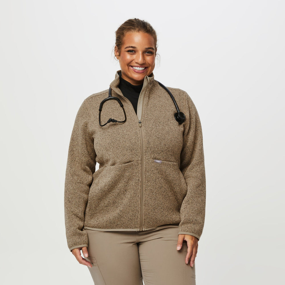 women's Heather Latte On-Shift™ - Sweater Knit Jacket