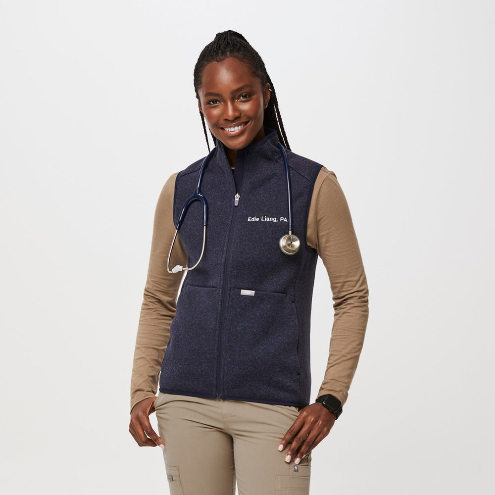 women's Heather Navy On-Shift™ - Sweater Knit Vest