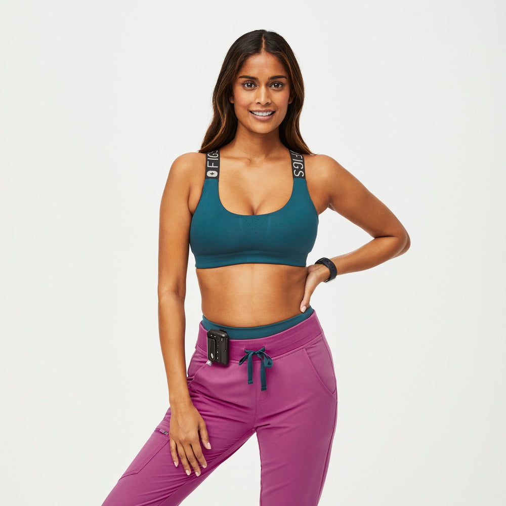 women's Caribbean Blue Performance Underscrub Sport Bra