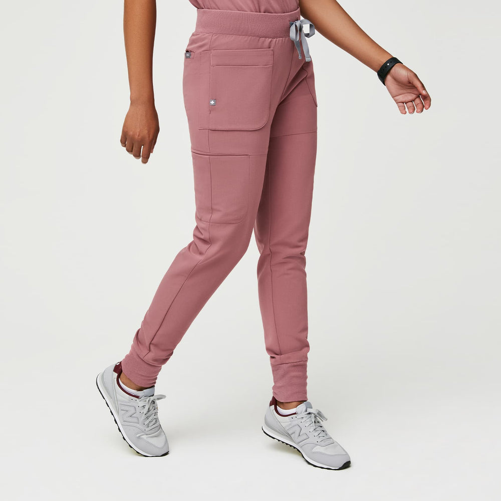 women's Mauve Qua - Petite Skinny Jogger Scrub Pants