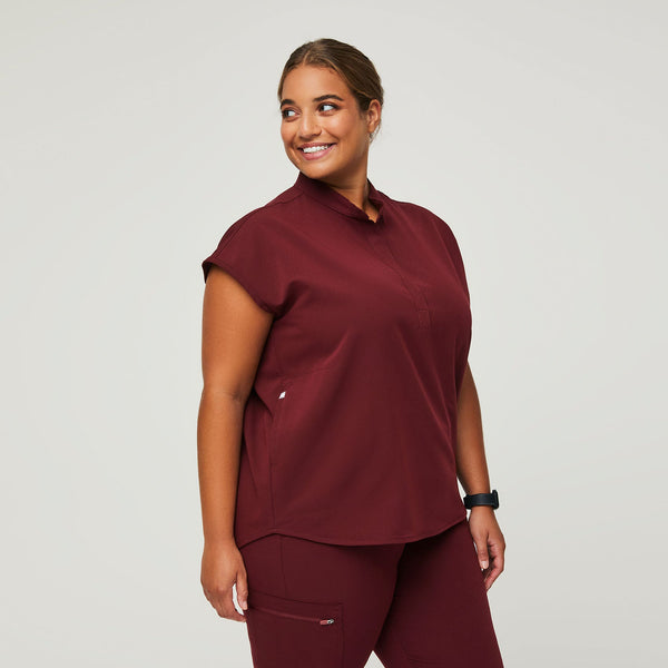 Women's Burgundy Rafaela™ - Oversized Scrub Top